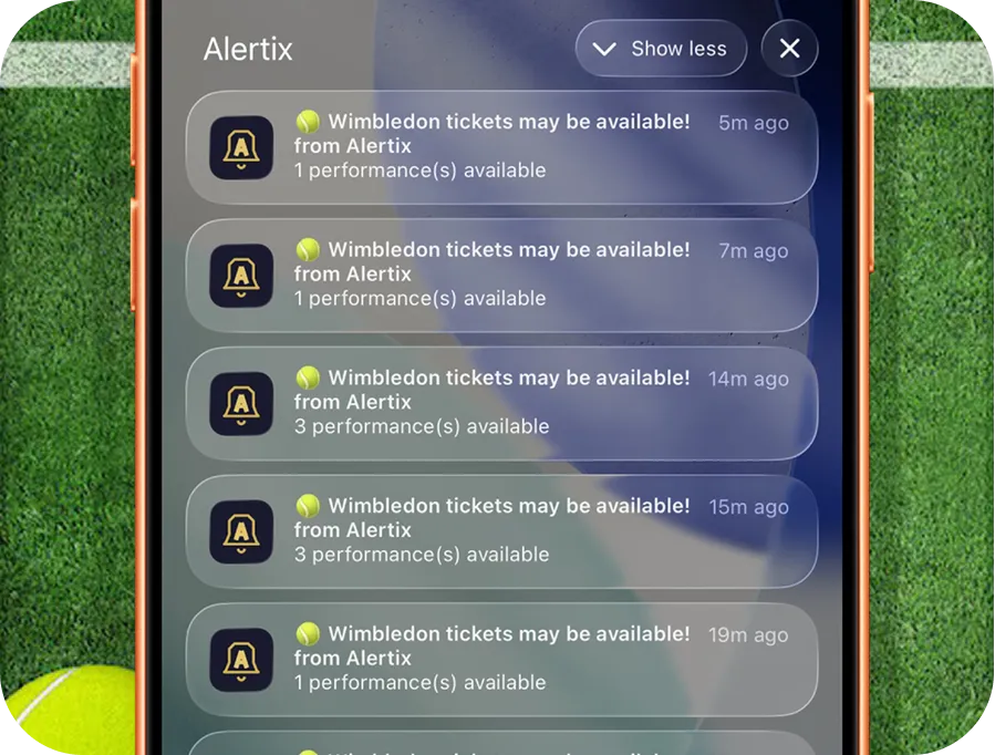 Alertix push notifications appearing on an iPhone lock screen.